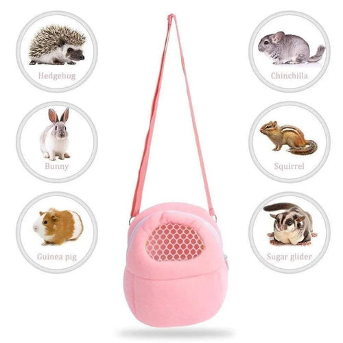 Hamster Travel Carrier Bag Chinchilla Guinea Pig Bunny Breathable Carrier Cage Warm Soft Travel Walking Small Animal Carrier - Ammpoure Wellbeing 🇬🇧